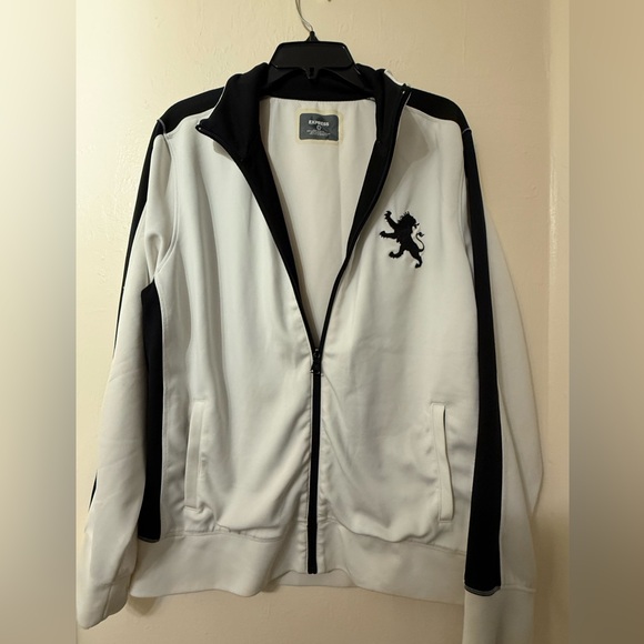 Express Black and White Men's Bomber Jacket - Picture 1 of 6
